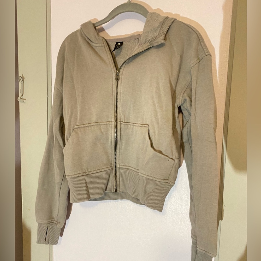 90 degree crop zip up sweater